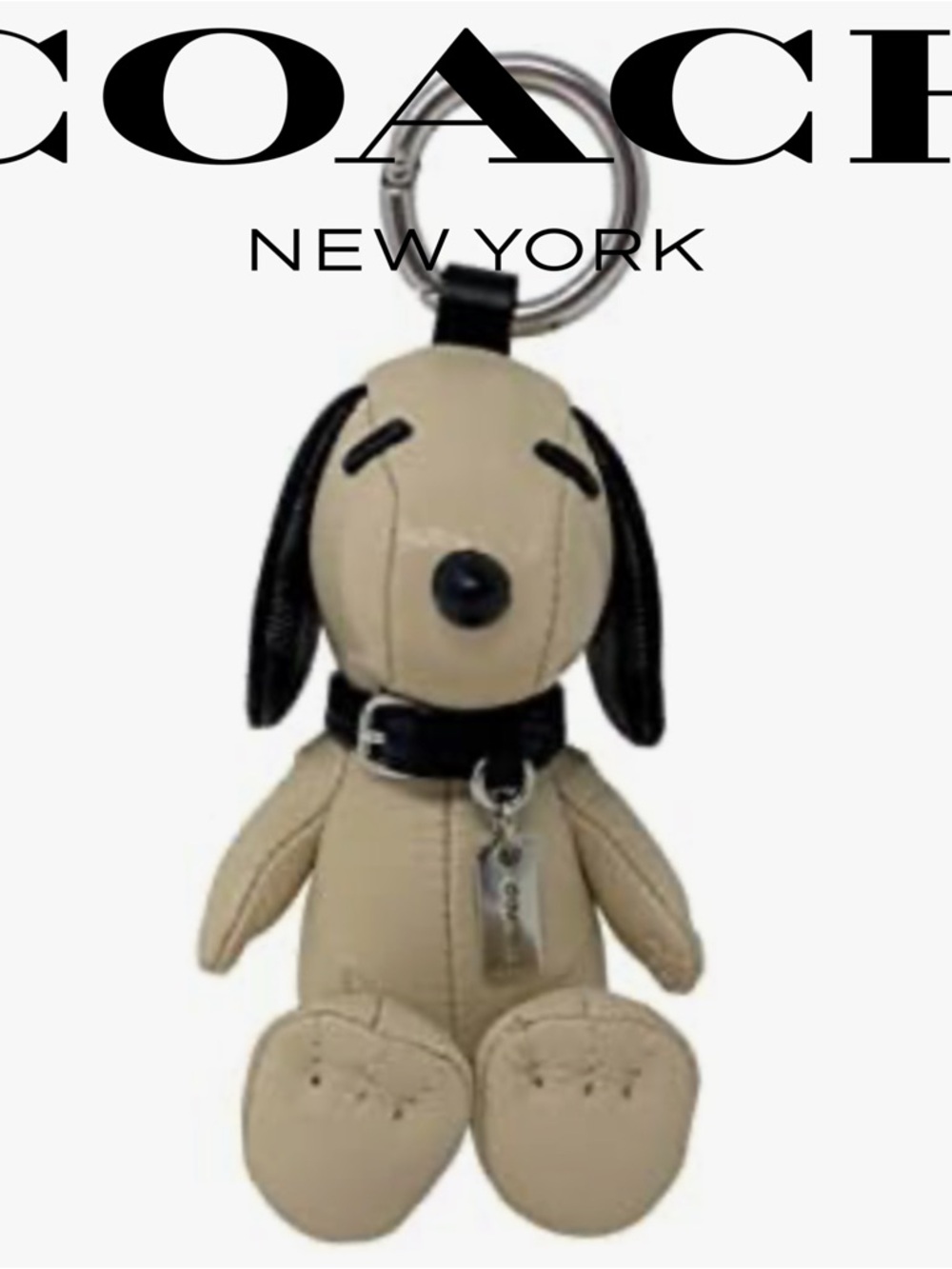 Coach X Peanuts Snoopy Collectible Bag Charm Leather Ivory Style CF852 - Picture 6 of 6